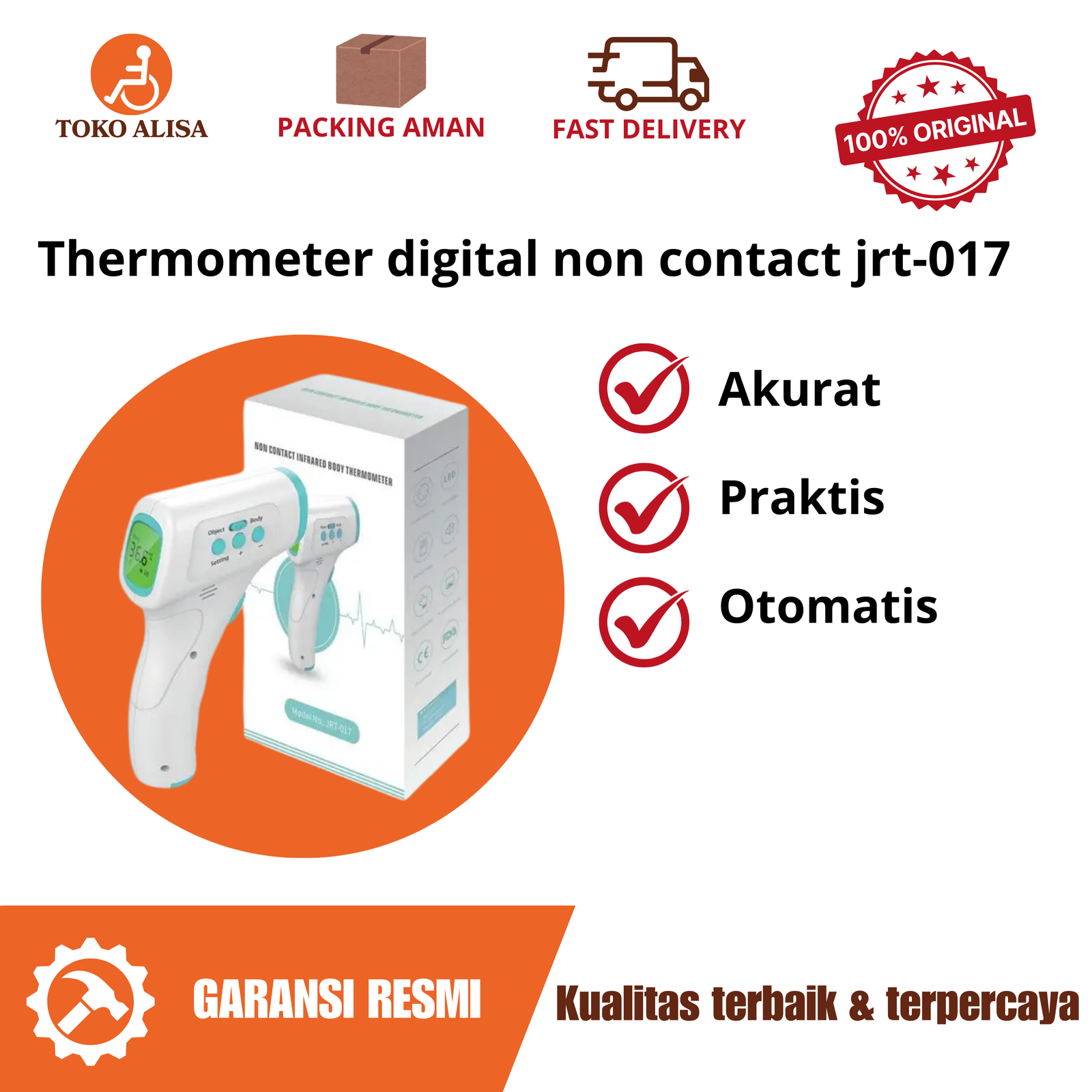 Thermometer digital non contact jrt-017
